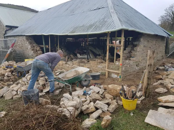 Early stages of the South Wall rebuild